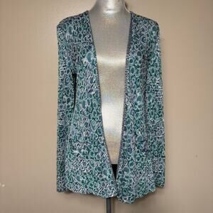 Missoni Womens Textured Knit Cardigan Blue Green Made in Italy Beach Boho
